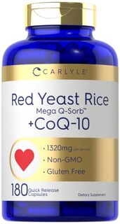Foto 1 | Complemente El Arroz De Levadura Roja Carlyle Con Coq10, 1320 Mg, 180 Cápsulas - Venta Internacional.