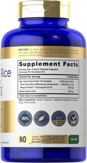 Foto 2 | Complemente El Arroz De Levadura Roja Carlyle Con Coq10, 1320 Mg, 180 Cápsulas - Venta Internacional.