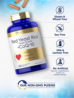 Foto 4 | Complemente El Arroz De Levadura Roja Carlyle Con Coq10, 1320 Mg, 180 Cápsulas - Venta Internacional.