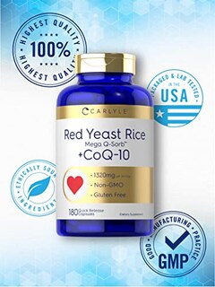 Foto 5 | Complemente El Arroz De Levadura Roja Carlyle Con Coq10, 1320 Mg, 180 Cápsulas - Venta Internacional.