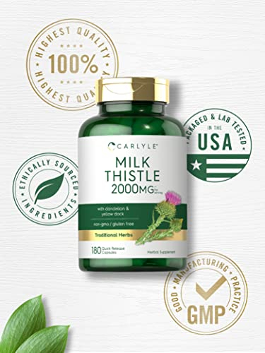 Foto 6 pulgar | Suplemento Carlyle Milk Thistle 2000 Mg 180 Cápsulas - Venta Internacional.