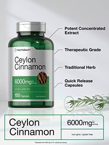 Foto 4 | Suplemento Horbäach: Extracto De Canela De Ceilán, 6000 Mg, 150 Cápsulas - Venta Internacional.