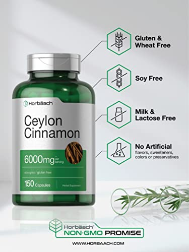 Foto 5 | Suplemento Horbäach: Extracto De Canela De Ceilán, 6000 Mg, 150 Cápsulas - Venta Internacional.
