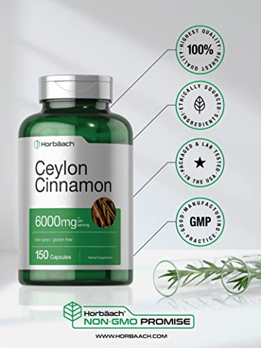 Foto 6 | Suplemento Horbäach: Extracto De Canela De Ceilán, 6000 Mg, 150 Cápsulas - Venta Internacional.