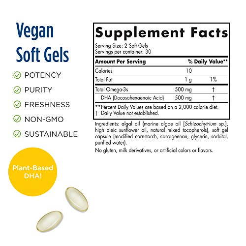 Foto 3 pulgar | Suplemento Nordic Naturals Algae Dha 500 Mg Omega-3 Dha 60 So - Venta Internacional.