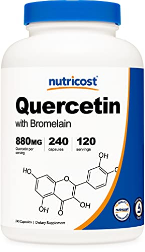 Foto 2 pulgar | Suplemento Nutricost Quercetina 880 Mg Con Bromelina 165 Mg 240  - Venta Internacional.