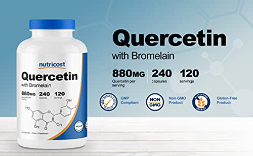 Foto 4 pulgar | Suplemento Nutricost Quercetina 880 Mg Con Bromelina 165 Mg 240  - Venta Internacional.