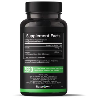 Foto 2 | Complemente 500 Mg De Quercetina De Natgrown Con 200 Mg De Bromelina - Venta Internacional.