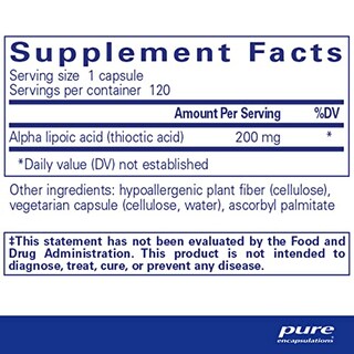 Foto 2 | Suplemento De Ácido Alfa Lipoico De Pure Encapsulations 200 Mg 120 C - Venta Internacional.