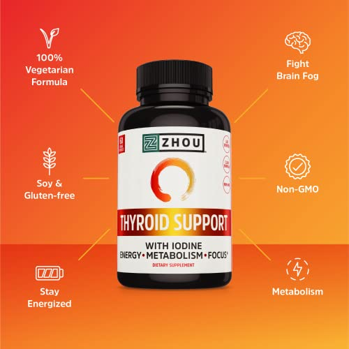 Foto 5 pulgar | Suplemento Zhou Thyroid Support Complex 60 Cápsulas - Venta Internacional.