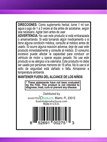 Foto 7 pulgar | Suplemento Elp Essential: Extracto De Raíz De Valeriana, 60 Ml, Azúcar Fr - Venta Internacional.