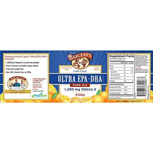 Foto 3 pulgar | Complementa El Aceite De Pescado Fresh Catch Ultra Epa-dha 1300 De Barlean - Venta Internacional.