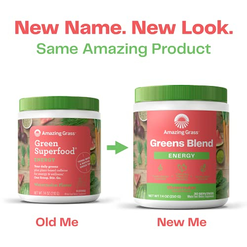Foto 2 | Super Greens Powder Amazing Grass Energy Sandía, 30 Porciones - Venta Internacional.