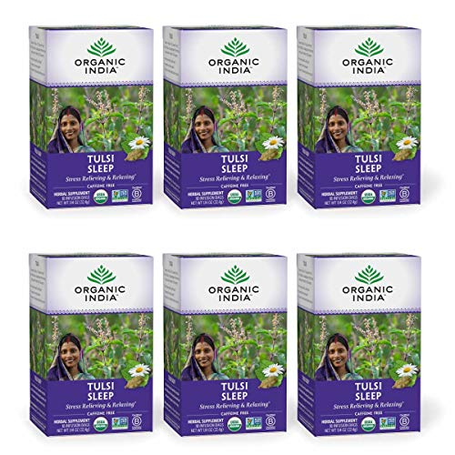 Foto 2 pulgar | Tea Organic India Tulsi Sleep, Té De Hierbas, 18 Bolsas, Paquete De 6 - Venta Internacional.