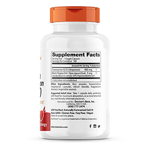 Foto 3 pulgar | Supplement Doctor's Best Coq10 De Alta Absorción, 400 Mg, 180 Cápsulas - Venta Internacional.