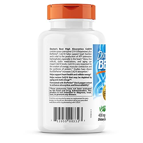 Foto 4 pulgar | Supplement Doctor's Best Coq10 De Alta Absorción, 400 Mg, 180 Cápsulas - Venta Internacional.