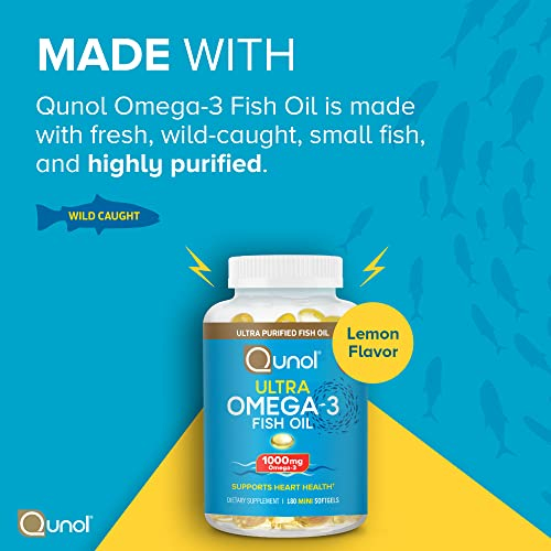 Foto 4 pulgar | Suplementos De Aceite De Pescado Qunol Omega 3 1000 Mg De Epa + Dha 180 Mini - Venta Internacional.