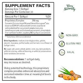 Foto 5 | Suplemento Terry Naturally Curamed 750 mg con Cúrcuma 30% Blanda - Venta Internacional