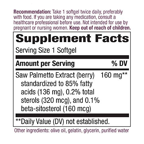 Foto 4 pulgar | Suplemento De Extracto De Palma Enana Americana De Nature's Way, 160 Mg, 120 G - Venta Internacional.