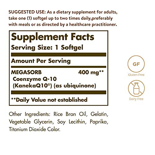 Foto 3 pulgar | Suplemento Solgar Megasorb Coq-10 400 Mg 60 Cápsulas Blandas - Venta Internacional.
