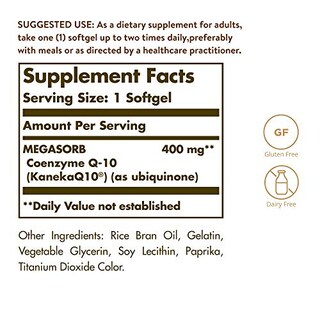 Foto 2 | Suplemento Solgar Megasorb Coq-10 400 Mg 60 Cápsulas Blandas - Venta Internacional.