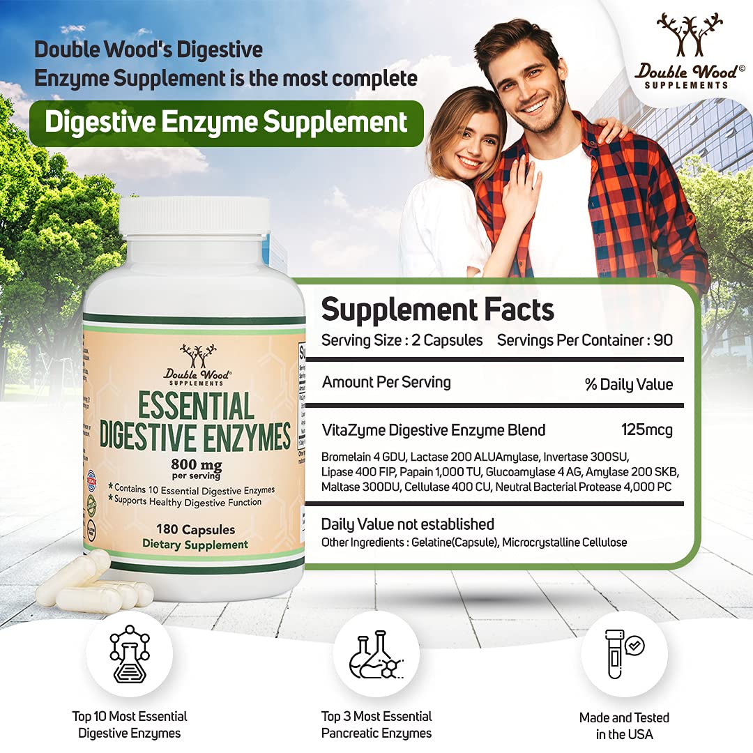 Foto 6 pulgar | Suplementos de Enzimas Digestivas Double Wood Vitazyme 800 mg - Venta Internacional
