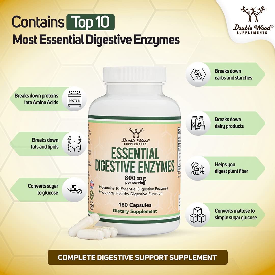 Foto 7 pulgar | Suplementos de Enzimas Digestivas Double Wood Vitazyme 800 mg - Venta Internacional