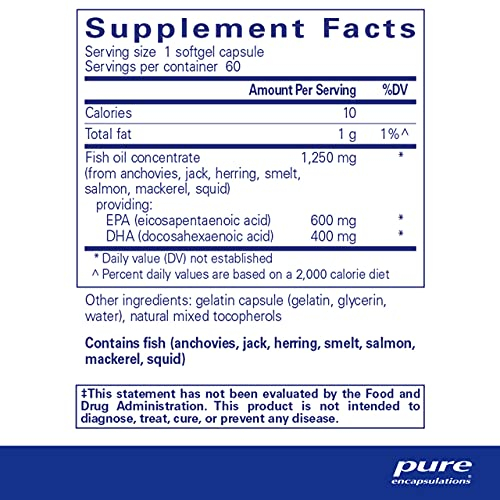 Foto 3 pulgar | Cápsulas De Gelatina Blanda Supplement Pure Encapsulations O.n.e. Omega 60 - Venta Internacional.