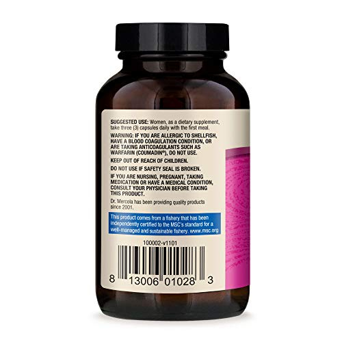 Foto 2 | Suplemento De Aceite De Krill Antártico Dr. Mercola Para Mujer 270 Cápsulas - Venta Internacional.