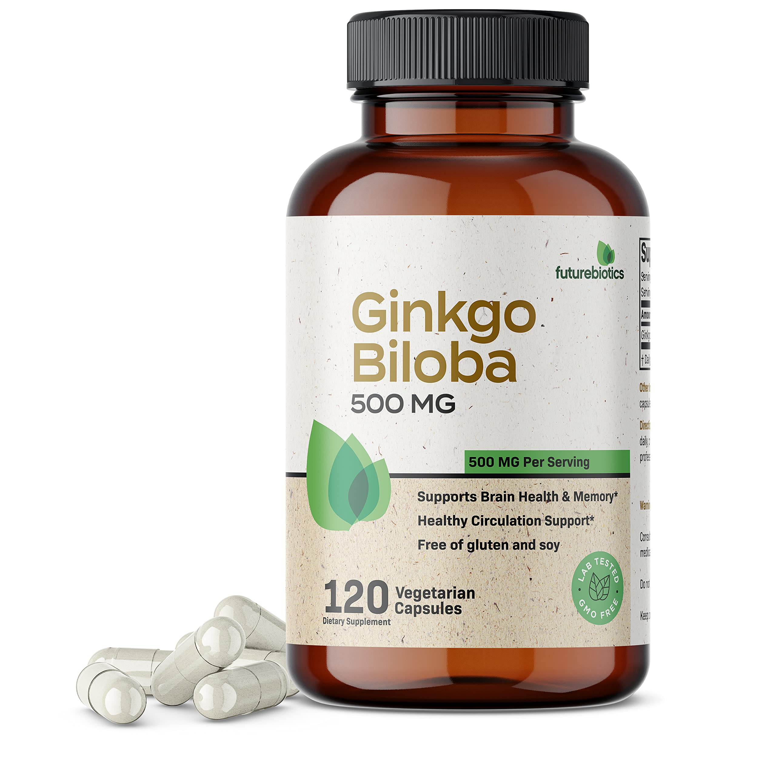 Foto 2 pulgar | Suplemento Futurebiotics Ginkgo Biloba 500 Mg Extra Strength - Venta Internacional.