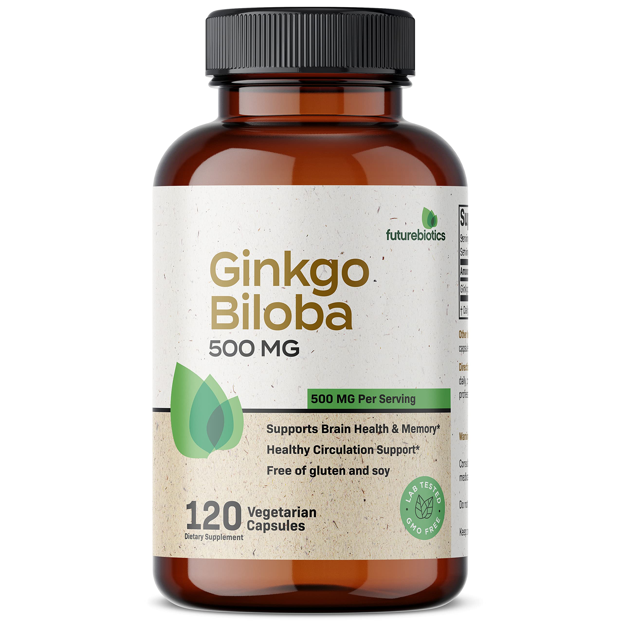 Foto 5 pulgar | Suplemento Futurebiotics Ginkgo Biloba 500 Mg Extra Strength - Venta Internacional.
