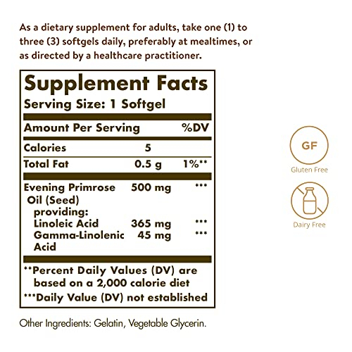 Foto 3 pulgar | Suplemento De Aceite De Onagra Solgar, 500 Mg, 180 Cápsulas Blandas - Venta Internacional.