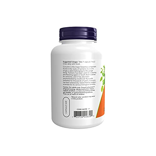 Foto 4 pulgar | Suplemento Now, Cúrcuma Y Curcumina, 120 Cápsulas Vegetarianas - Venta Internacional.