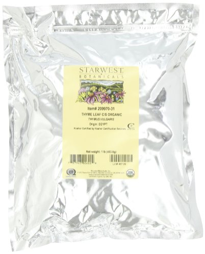 Herbs Starwest Botanicals, Bolsa Orgánica Cortada En Hojas De Tomillo, 454 G - Venta Internacional.
