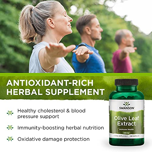 Foto 5 pulgar | Suplemento De Extracto De Hoja De Olivo De Swanson, 500 Mg, Cápsulas X120 - Venta Internacional.
