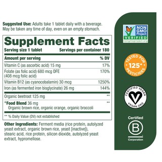 Foto 2 | Suplemento De Hierro Megafood Blood Builder 180 Comprimidos - Venta Internacional.