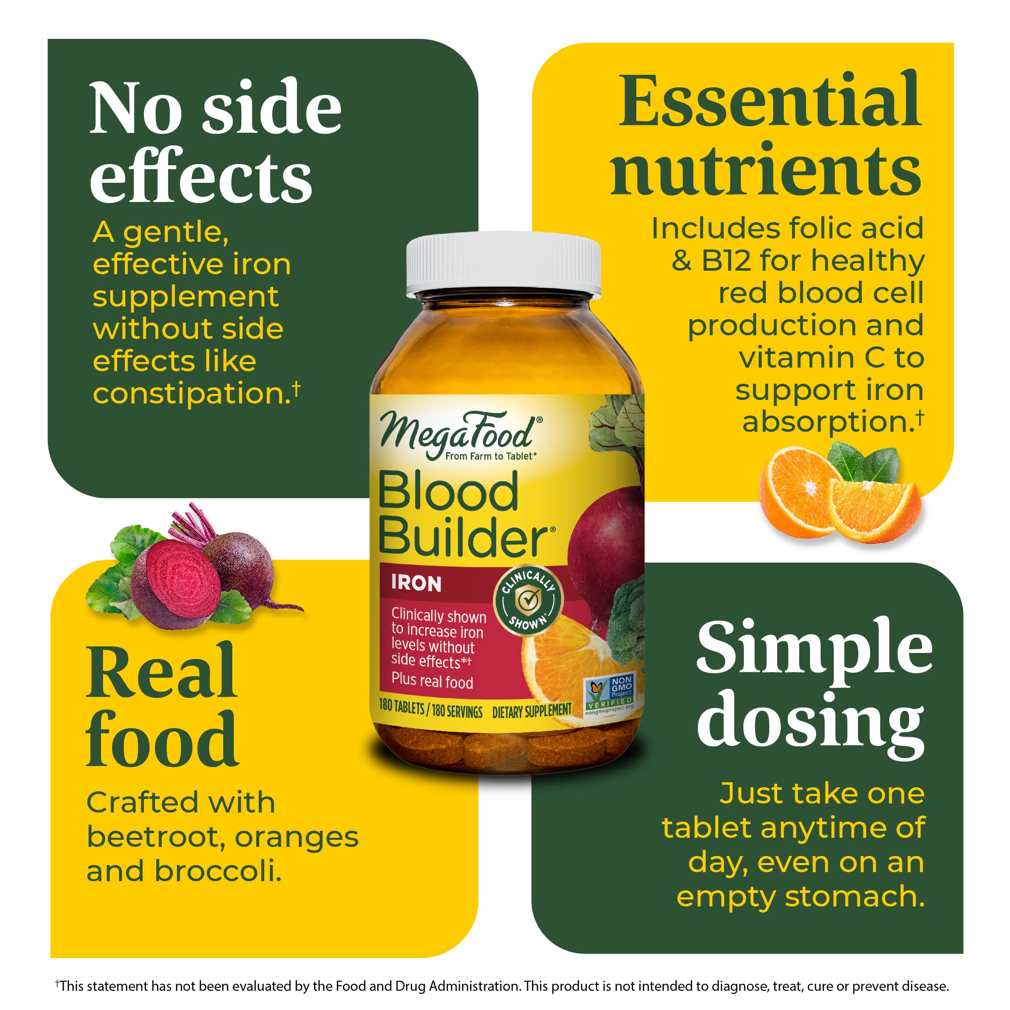 Foto 4 pulgar | Suplemento De Hierro Megafood Blood Builder 180 Comprimidos - Venta Internacional.