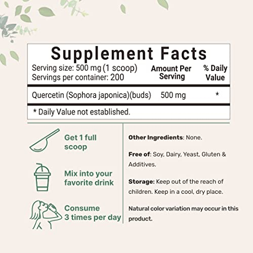 Foto 3 pulgar | Suplemento De Microingredientes En Polvo De Dihidrato De Quercetina, 100 G - Venta Internacional.