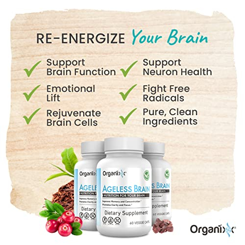 Foto 4 pulgar | Suplemento Organixx Ageless Brain 60 Cápsulas Vegetarianas - Venta Internacional.