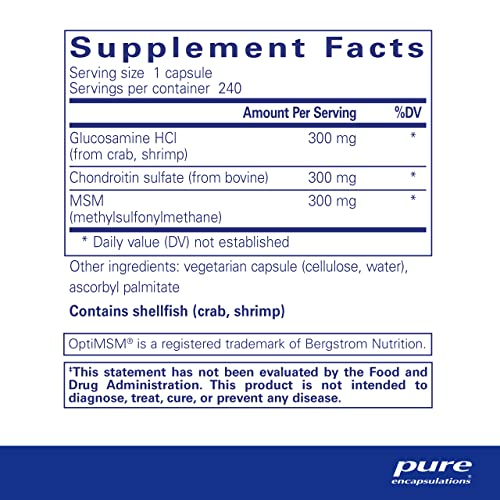 Foto 3 pulgar | Complemente La Glucosamina Y Condroitina De Pure Encapsulations Con  - Venta Internacional.