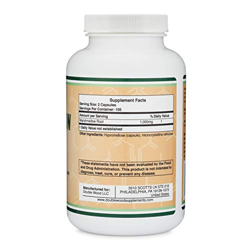 Foto 3 pulgar | Suplementos Double Wood, Cápsulas De Raíz De Malvavisco, 210 X 1000 Mg - Venta Internacional.