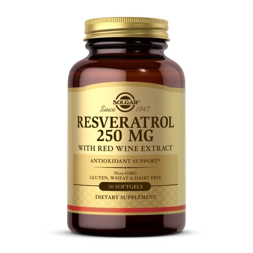 Suplemento De Resveratrol Solgar Con Extracto De Vino Tinto 30 G - Venta Internacional.