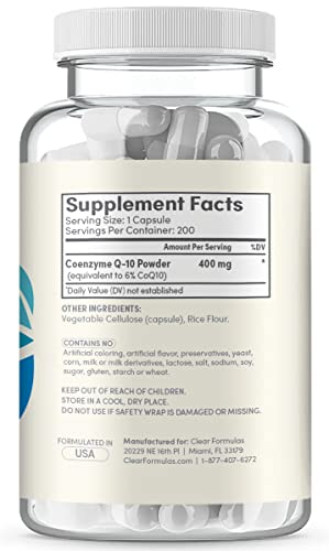 Foto 4 pulgar | Suplemento Clearformulas Coq10 400 Mg 200 Cápsulas Para El Corazón - Venta Internacional.