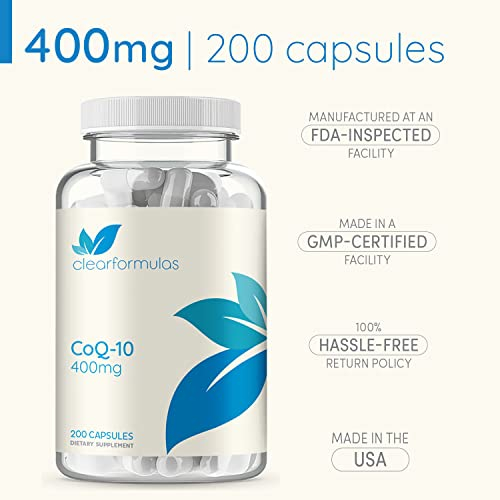 Foto 7 pulgar | Suplemento Clearformulas Coq10 400 Mg 200 Cápsulas Para El Corazón - Venta Internacional.