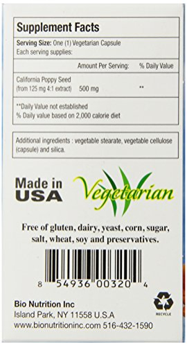 Foto 4 pulgar | Suplemento Bio Nutrition California Poppy Vegi-caps 60 Unidades - Venta Internacional.