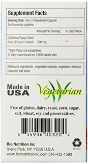 Foto 3 | Suplemento Bio Nutrition California Poppy Vegi-caps 60 Unidades - Venta Internacional.