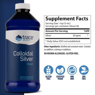 Foto 5 | Suplemento De Oligoelementos De Plata Coloidal Vegana, 473 Ml, 30 Ppm - Venta Internacional.