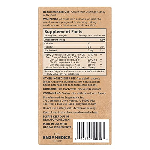 Foto 3 pulgar | Suplemento Enzymedica Aqua Biome Maximum Strength Omega 3 - Venta Internacional.