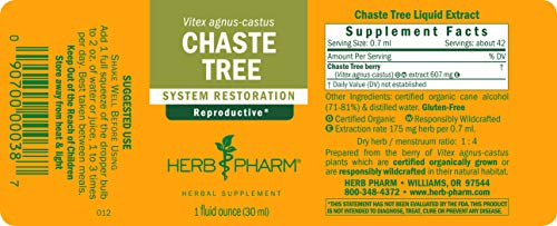 Foto 7 pulgar | Extracto Líquido Herb Pharm Chaste Tree, 30 Ml, Soporte Femenino - Venta Internacional.
