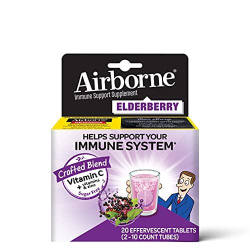 Foto 1 | Tabletas Efervescentes Airborne Elderberry Más Zinc Y Vitamina C - Venta Internacional.